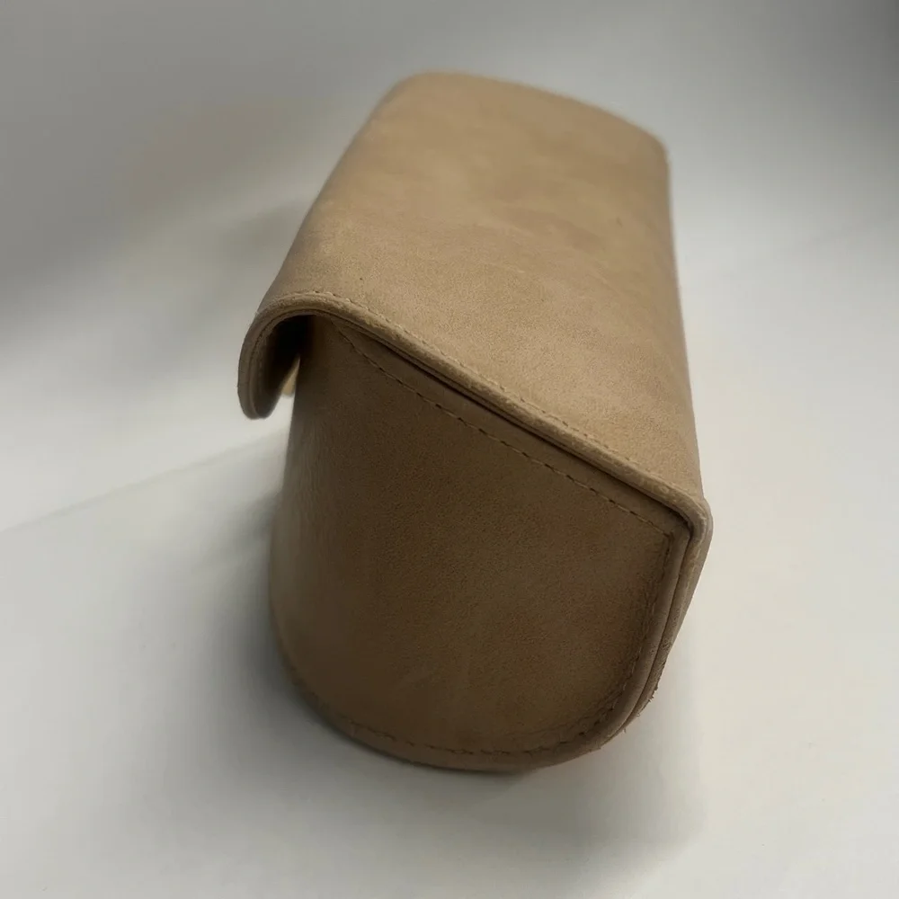 Chloé Large Tan Beige Structured Snap Sunglasses Case